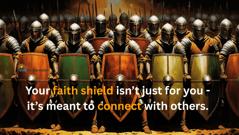 AI image of Roman soldiers with shields connected - guardrails to defeat porn using a faith shield